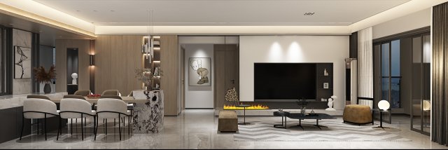 modern living room 3D 모델 .c4d .max .obj .3ds .fbx .stl .blend