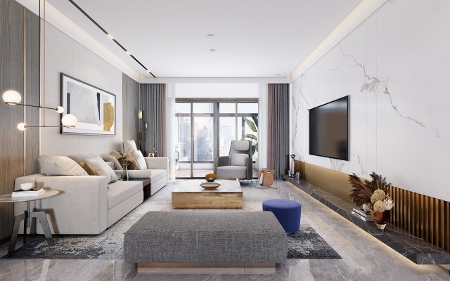 modern living room 3D 모델 .c4d .max .obj .3ds .fbx .stl .blend 