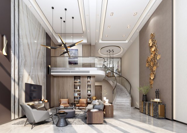 modern living room Modello 3D .c4d .max .obj .3ds .fbx .stl .blend