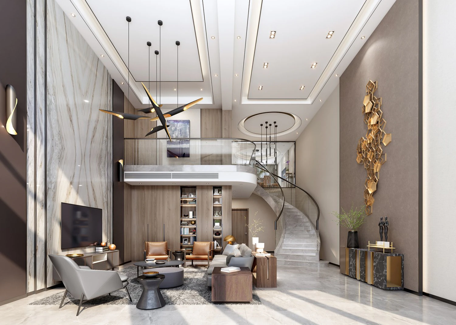 modern living room 3D Model .c4d .max .obj .3ds .fbx .stl .blend 