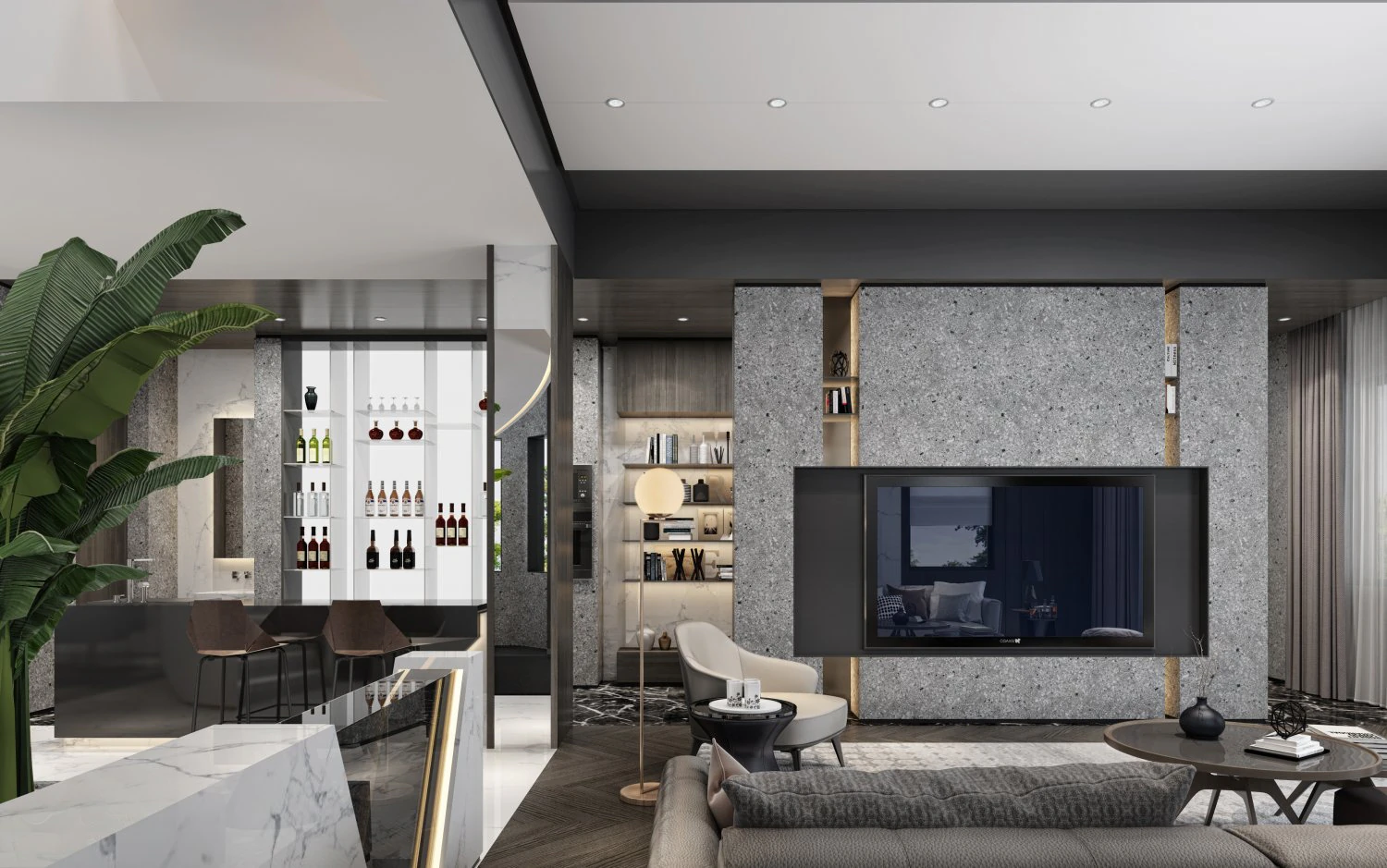 modern living room 3D Model .c4d .max .obj .3ds .fbx .stl .blend 