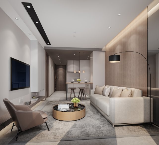 modern living room 3D Modell .c4d .max .obj .3ds .fbx .stl .blend 