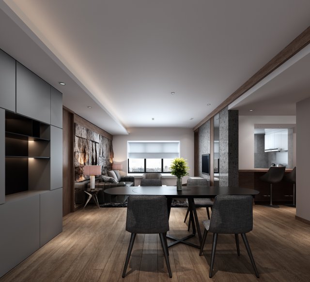 modern living room 3D Model .c4d .max .obj .3ds .fbx .stl .blend 