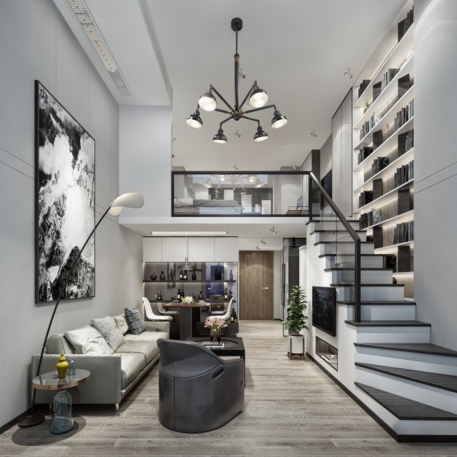modern living room 3D Model .c4d .max .obj .3ds .fbx .stl .blend 