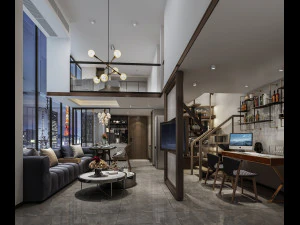 salon moderne Modèle 3D