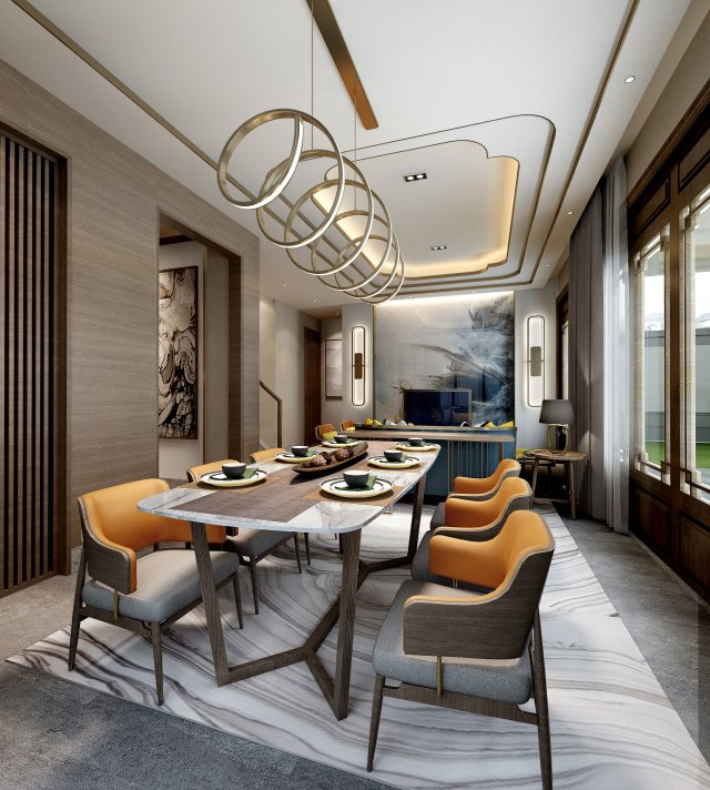 modern restaurant 3D Model .c4d .max .obj .3ds .fbx .stl .blend 