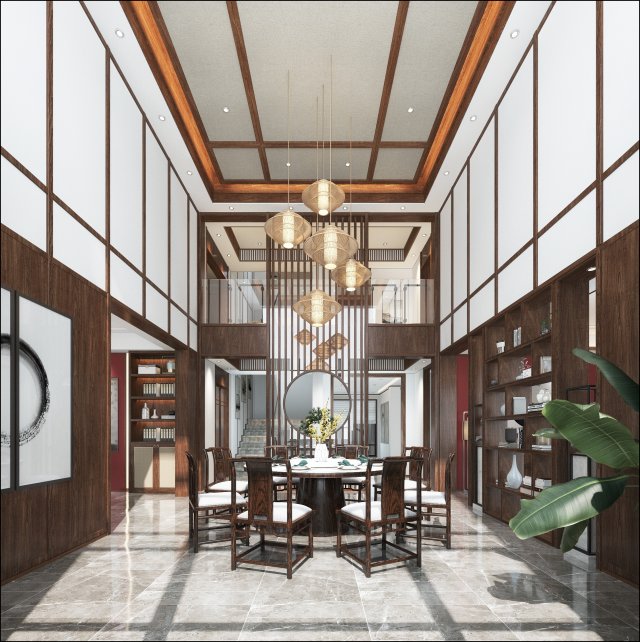 modern restaurant Modelo 3D .c4d .max .obj .3ds .fbx .stl .blend 