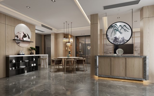 modern restaurant Modelo 3D .c4d .max .obj .3ds .fbx .stl .blend 
