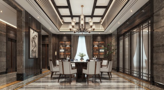 modern restaurant 3D Model .c4d .max .obj .3ds .fbx .stl .blend 