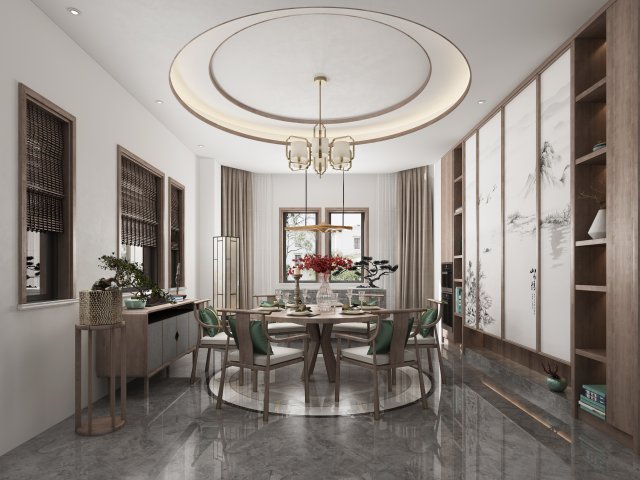 modern restaurant 3D 模型 .c4d .max .obj .3ds .fbx .stl .blend 