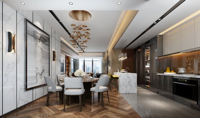 modern restaurant 3Dモデル .c4d .max .obj .3ds .fbx .stl .blend 