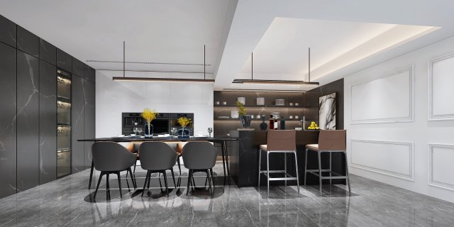 modern restaurant 3D Model .c4d .max .obj .3ds .fbx .stl .blend 