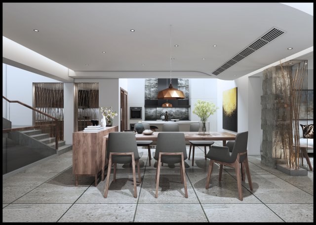 modern restaurant 3D 모델 .c4d .max .obj .3ds .fbx .stl .blend 
