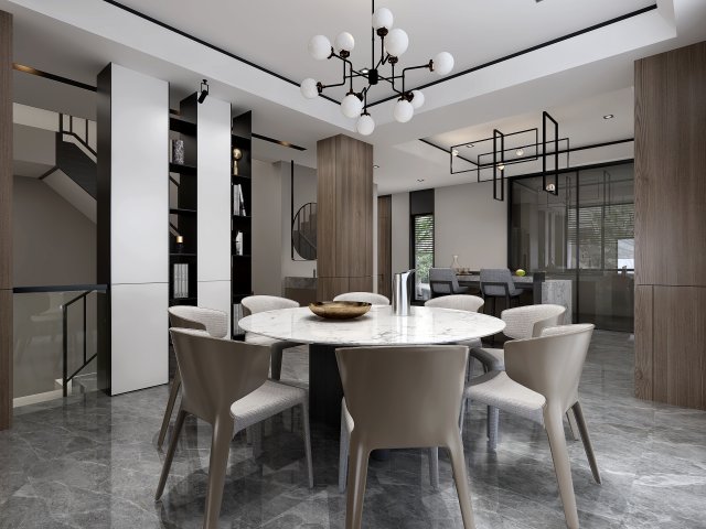 modern restaurant 3D मॉडल .c4d .max .obj .3ds .fbx .stl .blend 