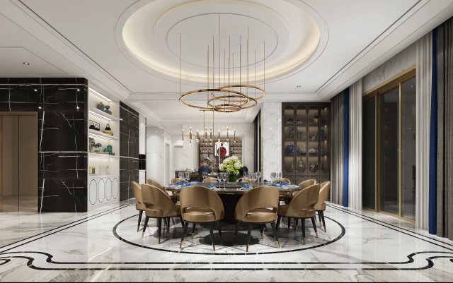 modern restaurant 3D 模型 .c4d .max .obj .3ds .fbx .stl .blend 
