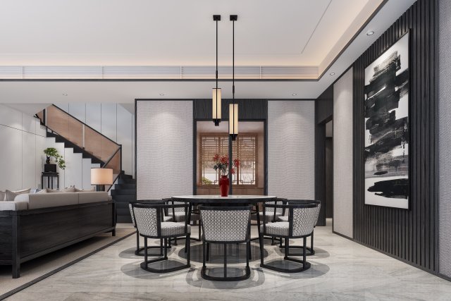 modern restaurant Modèle 3D .c4d .max .obj .3ds .fbx .stl .blend 
