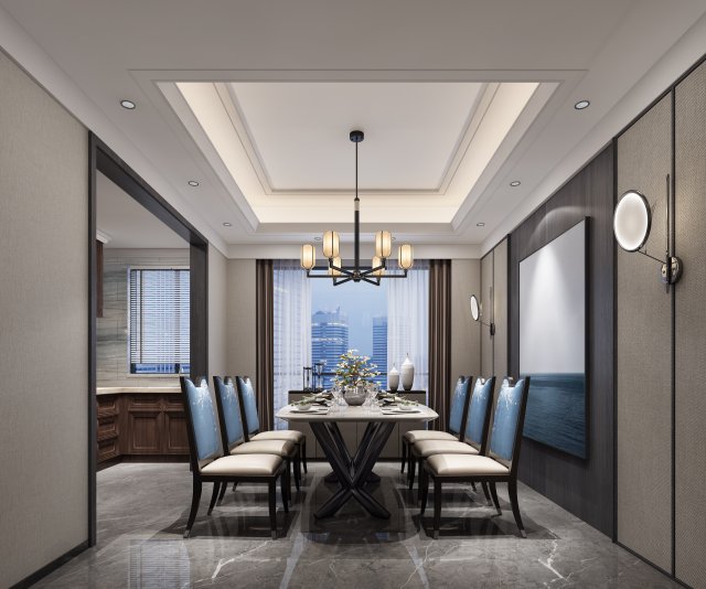 modern restaurant Modèle 3D .c4d .max .obj .3ds .fbx .stl .blend 
