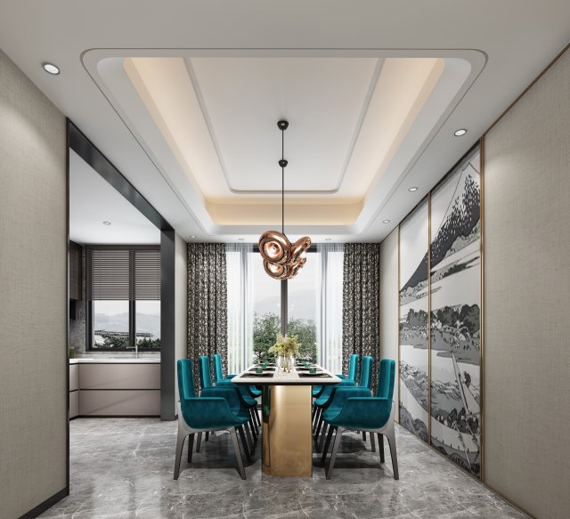 modern restaurant 3D 模型 .c4d .max .obj .3ds .fbx .stl .blend 