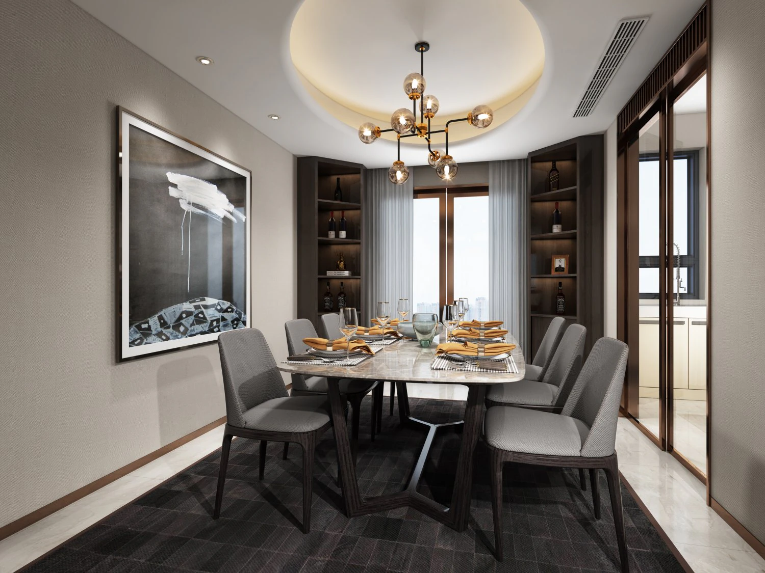 modern restaurant 3D Model .c4d .max .obj .3ds .fbx .stl .blend