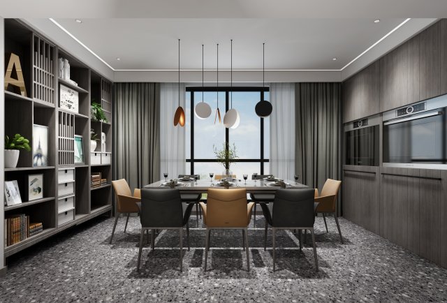 modern restaurant Modelo 3D .c4d .max .obj .3ds .fbx .stl .blend 