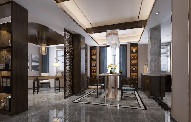 modern restaurant Modello 3D .c4d .max .obj .3ds .fbx .stl .blend 