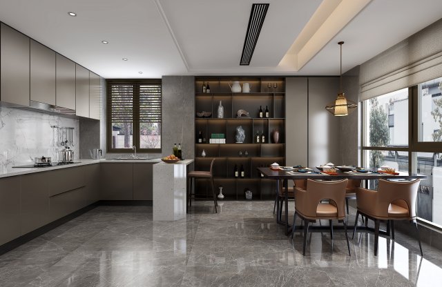 modern restaurant 3D 模型 .c4d .max .obj .3ds .fbx .stl .blend 