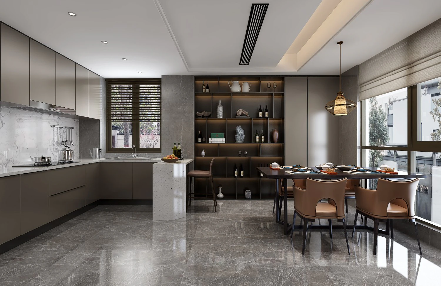 modern restaurant 3D Model .c4d .max .obj .3ds .fbx .stl .blend 