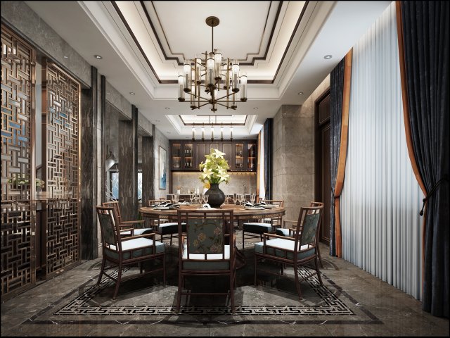 modern restaurant 3D-Modell .c4d .max .obj .3ds .fbx .stl .blend 