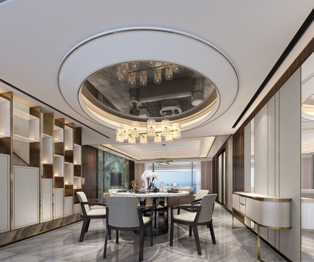 modern restaurant 3D 模型 .c4d .max .obj .3ds .fbx .stl .blend