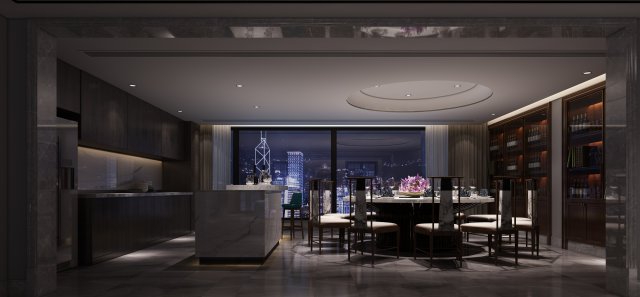modern restaurant 3D 模型 .c4d .max .obj .3ds .fbx .stl .blend