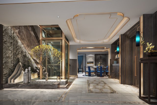 modern restaurant 3D 모델 .c4d .max .obj .3ds .fbx .stl .blend 