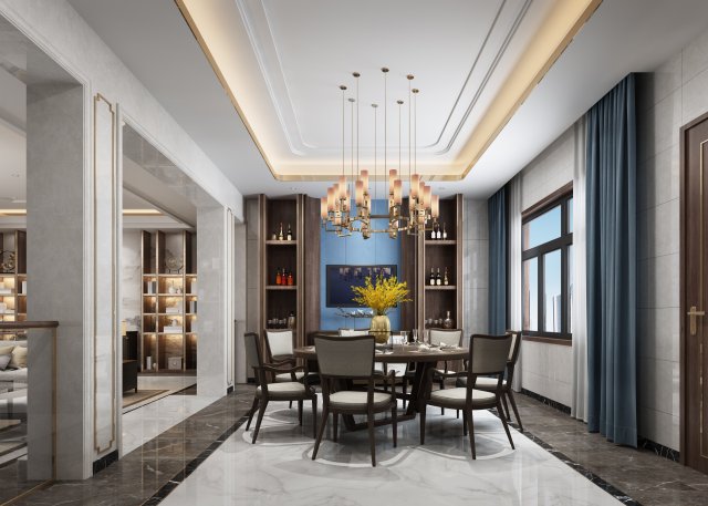 modern restaurant Modèle 3D .c4d .max .obj .3ds .fbx .stl .blend 