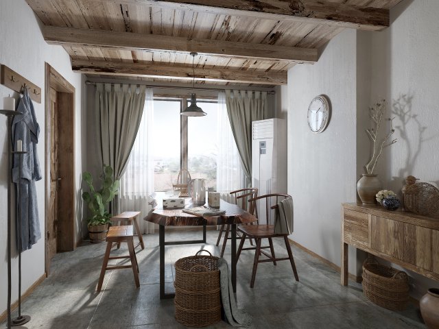 modern restaurant 3D Model .c4d .max .obj .3ds .fbx .stl .blend