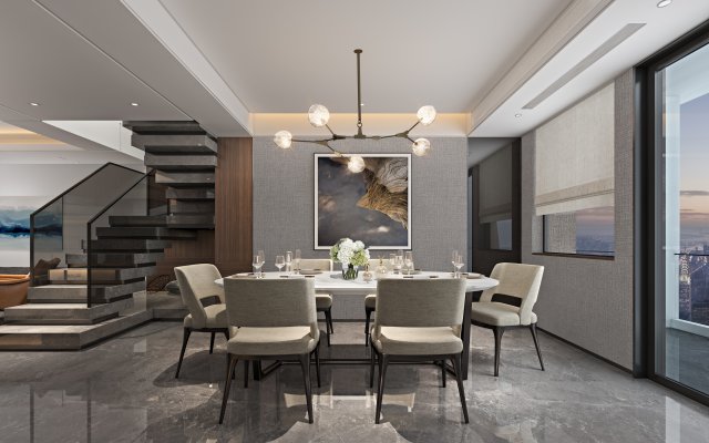modern restaurant 3D Model .c4d .max .obj .3ds .fbx .stl .blend 