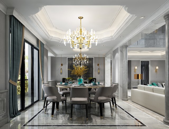 modern restaurant 3D Model .c4d .max .obj .3ds .fbx .stl .blend 