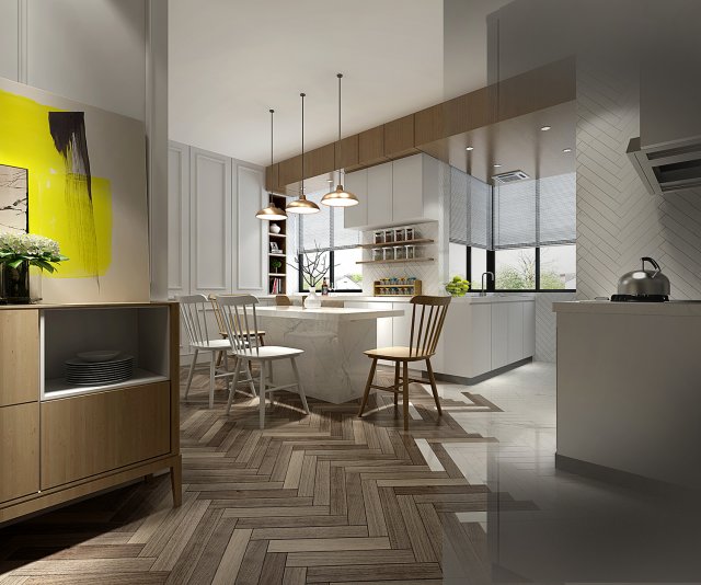 modern restaurant 3D 모델 .c4d .max .obj .3ds .fbx .stl .blend 