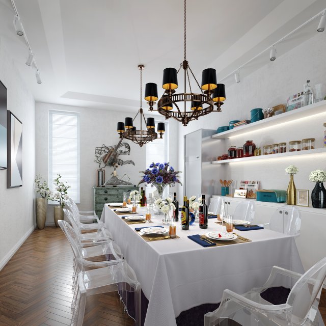 modern restaurant 3D Modell .c4d .max .obj .3ds .fbx .stl .blend 