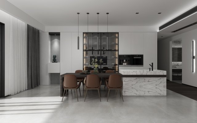 modern restaurant 3D Model .c4d .max .obj .3ds .fbx .stl .blend 