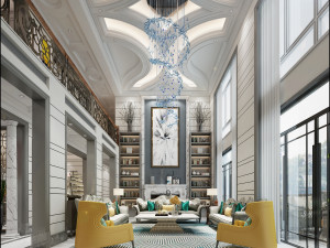 luxurious living room 3D Model