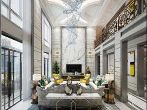 luxurious living room 3D Model