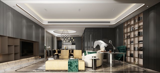 luxurious living room 3Dモデル .c4d .max .obj .3ds .fbx .stl .blend 