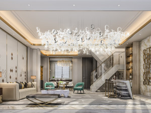 luxurious living room 3D 모델
