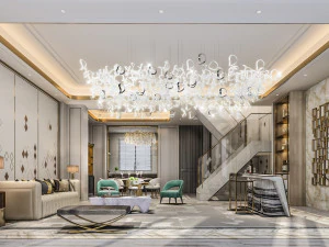 luxuosa sala de estar Modelo 3D