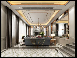 luxe woonkamer 3D Model