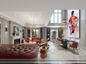 luxurious living room 3D 모델