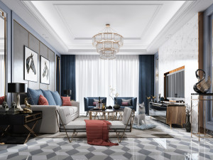 luxurious living room 3D Model
