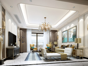 luxurious living room 3Dモデル