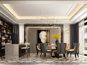luxurious living room Model 3D