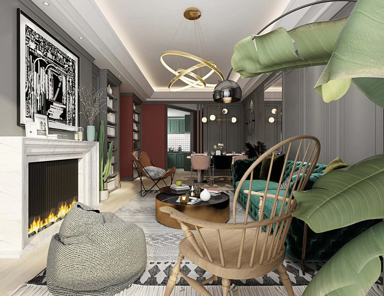 luxurious living room 3D Model .c4d .max .obj .3ds .fbx .stl .blend 