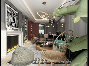 luxuosa sala de estar Modelo 3D